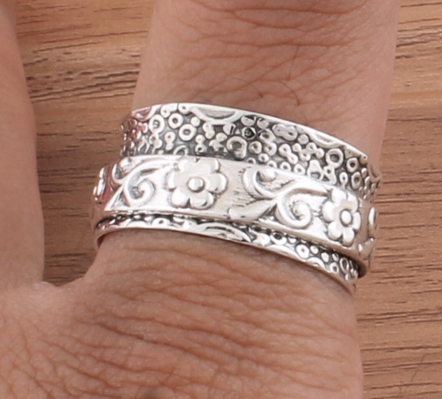 Flower Spinner Ring 925-Sterling Solid Silver Ring, Band Ring, Engagement Ring, Designer Band Ring, Wedding Gifts Her, Finger Band Ring