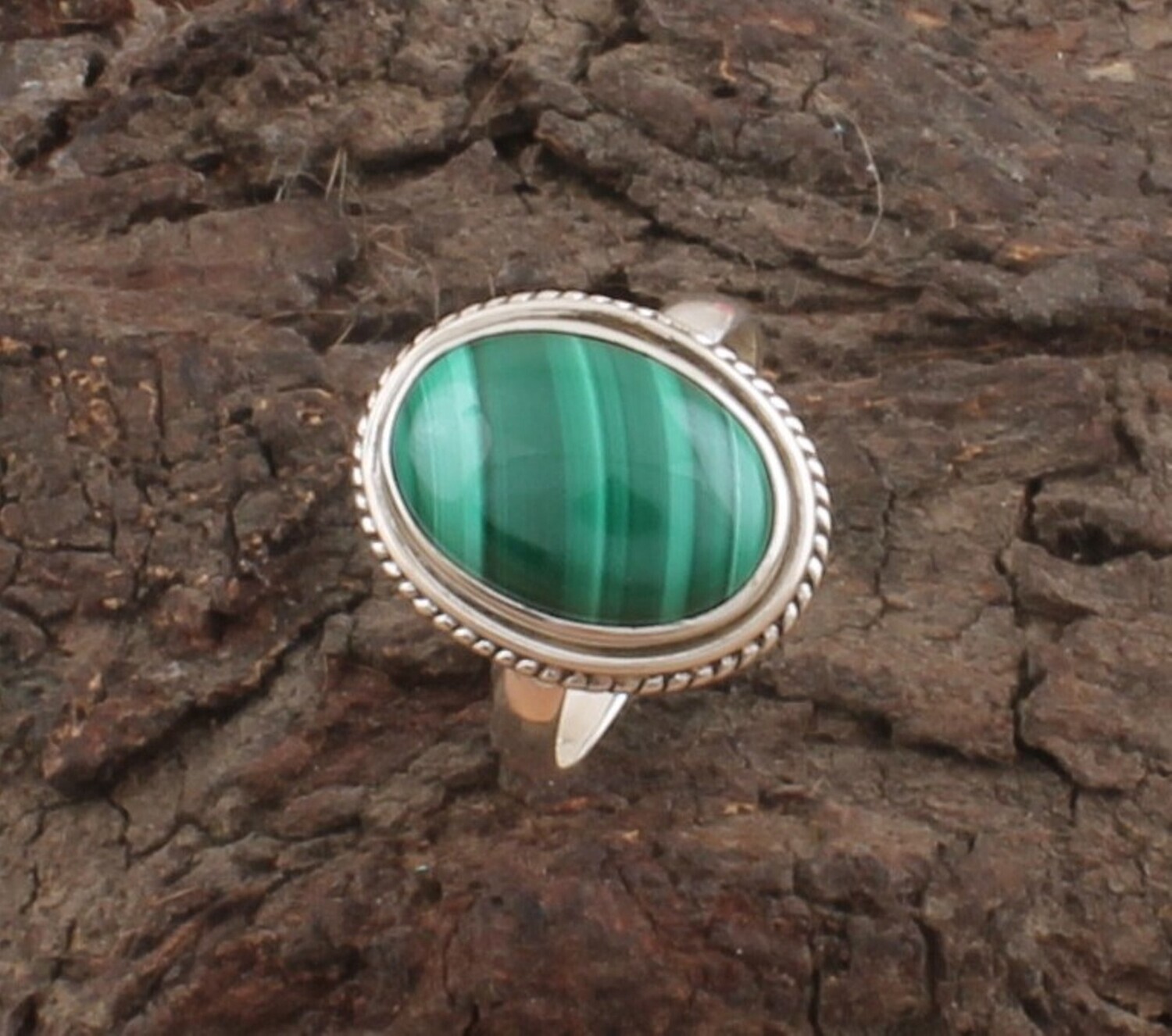 Natural Malachite Ring - Solid 925 Sterling Silver Ring - Designer Ring - Engagement Oval Shape Ring - Handmade Ring For Women Gifts Idea