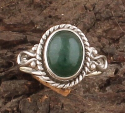 Green Jade Ring - Solid 925 Sterling Silver Ring - Designer Ring - Engagement Oval Shape Ring - Handmade Ring For Women Gifts Idea