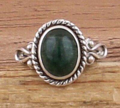 Green Jade Ring - Solid 925 Sterling Silver Ring - Designer Ring - Engagement Oval Shape Ring - Handmade Ring For Women Gifts Idea