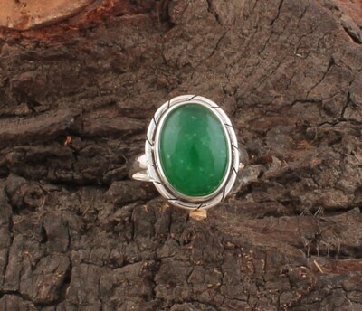 Green Jade Ring - Solid 925 Sterling Silver Ring - Designer & Simple Ring - Engagement Oval Shape Ring - Handmade Ring For Weddings Gifts Her