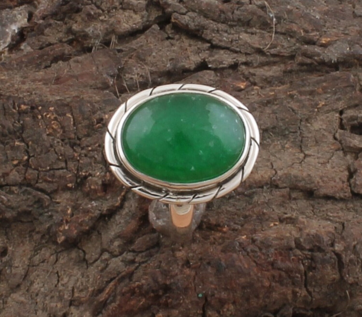 Green Jade Ring - Solid 925 Sterling Silver Ring - Designer &amp; Simple Ring - Engagement Oval Shape Ring - Handmade Ring For Weddings Gifts Her