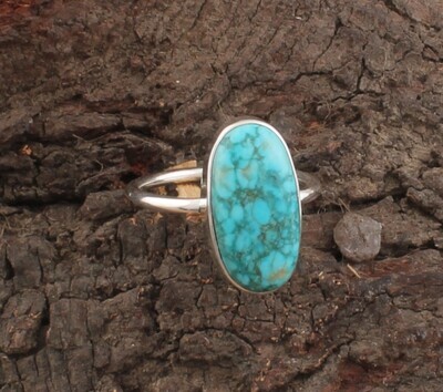 Tibetan Turquoise Oval Gemstone Solid 925 Sterling Silver Ring For Women - Handmade Jade Silver Simple Ring For Women Wedding Gifts Idea