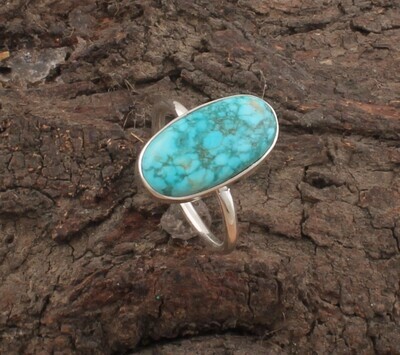 Tibetan Turquoise Oval Gemstone Solid 925 Sterling Silver Ring For Women - Handmade Jade Silver Simple Ring For Women Wedding Gifts Idea
