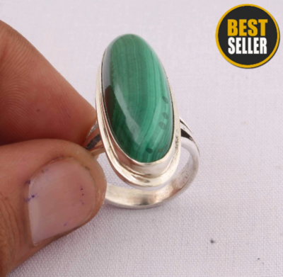 Amazing Malachite Top Quality Gemstone Ring 925-Sterling Silver Ring,Middle Finger Ring Antique Silver Ring Engagement Ring,Gift For Her