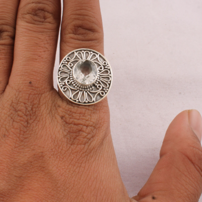 Beautiful Crystal Top Quality Gemstone Ring 925-Sterling Silver Ring,Ring Finger Ring,Antique Silver Ring Gift Item Ring Boho Silver Ring