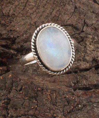 Natural Rainbow Moonstone Ring - Solid 925 Sterling Silver Ring - Designer Ring - Engagement Oval Shape Ring - Handmade Jewelry For Women Weddings Gifts Idea