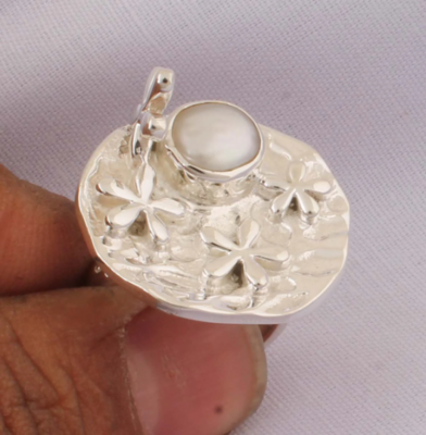 Amazing Pearl Gemstone Ring, One Of Kind Pics, Middle Finger Ring,925-Sterling Silver Ring,Oval Stone Ring, Antique Silver Ring, Beautiful Ring