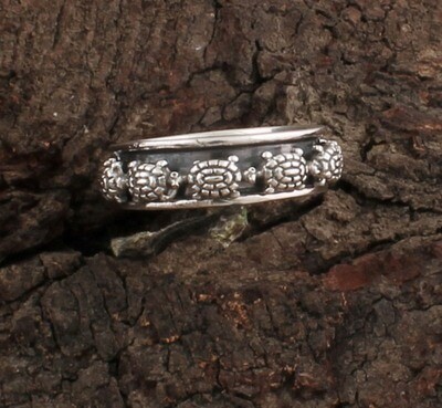 Turtle Solid 925 Sterling Silver Spinner Ring For Women, Solid Silver Tortoise Meditation Ring For Him, Turtle Anxiety Ring For Wedding Gift