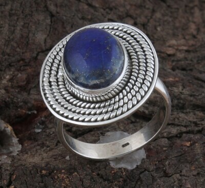 Natural Amazing Lapis Lazuli Top Quality Gemstone Ring / Cabochon Oval Stone 925 Sterling Silver Designer Ring /  Antique Silver Ring / Index Finger Ring / Weddings Gifts For Her