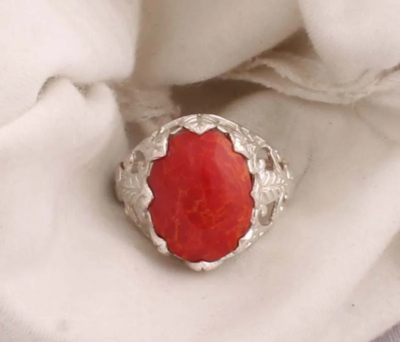 Adorable Composite Turquoise Ring, 925 Solid Sterling Silver, Red Oval Top Quality Gemstone, Bridal Engagement, Promise Ring, Gift For Women