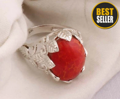 Adorable Composite Turquoise Ring, 925 Solid Sterling Silver, Red Oval Top Quality Gemstone, Bridal Engagement, Promise Ring, Gift For Women