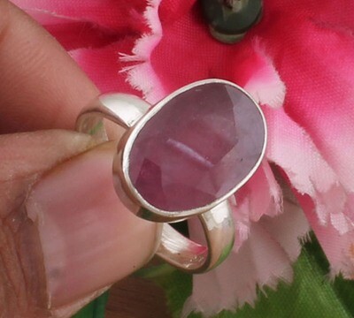Solid Ruby Jade 925 Sterling Silver Gemstone Ring - Simple Jewelry - Engagement Oval Shape Ring - Handmade Ring For Women Gifts Idea