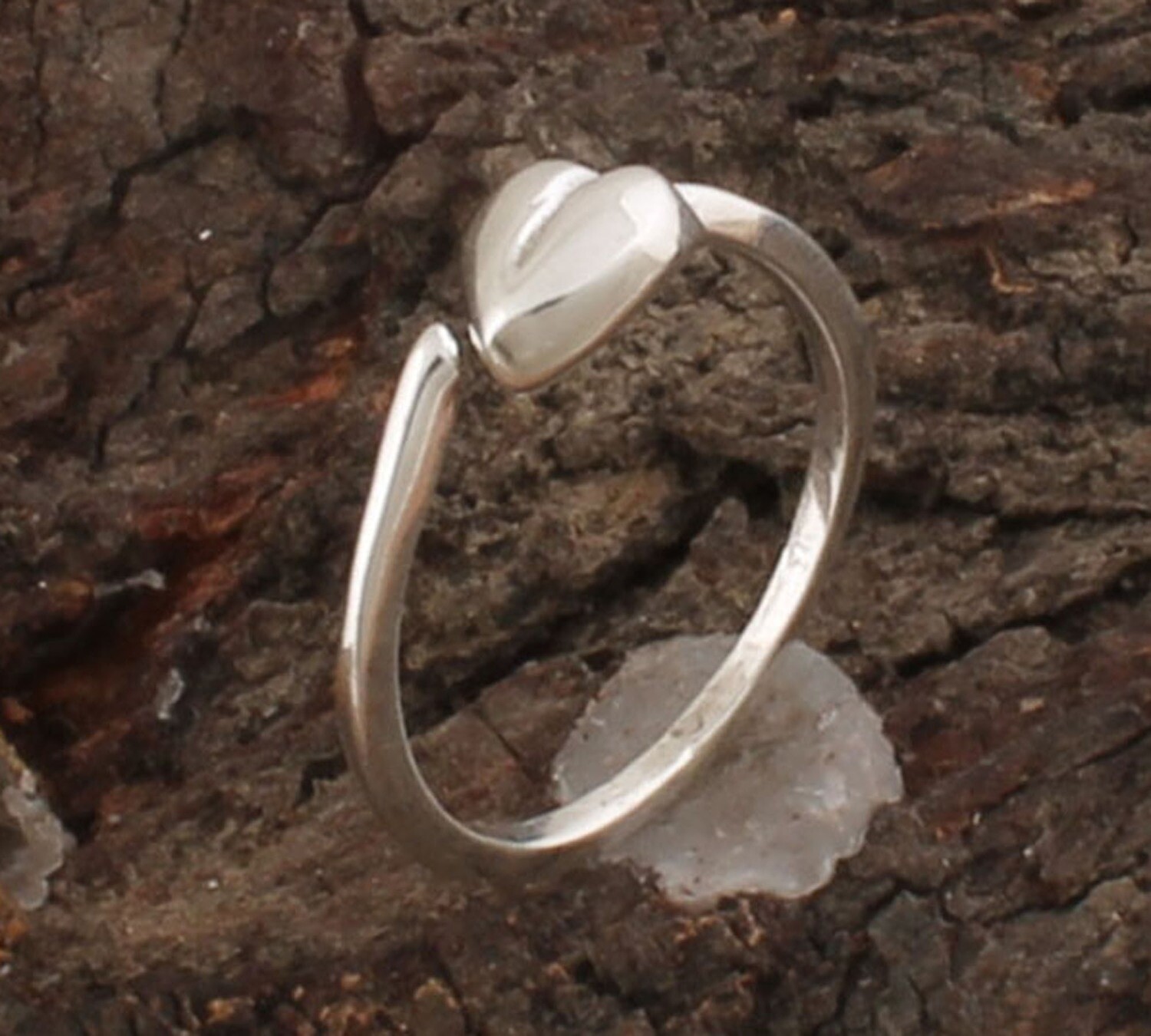 Hearts Solid 925 Sterling Silver Adjustable Ring For Women / Handmade Solid Silver Heart Simple Ring For Friends Heart Ring Gifts For Her
