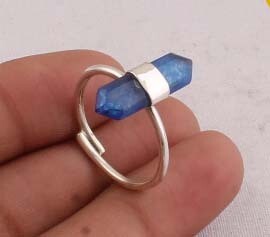 Beautiful Iolite Gemstone Ring 925-Sterling Silver Ring,Antique Silver Ring Top Quality Pencil Stone Ring,Engagement Ring Finger Ring