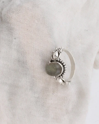 Labradorite Gemstone Ring Cabochon Boho Ring Sterling Silver Ring, gift for her Valentine's Day Gift ECWID TOP SELL BOHO SILVER