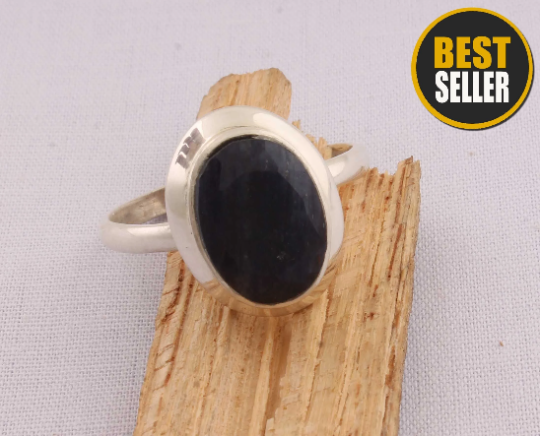 Amazing Blue Sapphire Top Quality Gemstone Ring 925-Sterling Silver Ring,Middle Finger Ring Antique Silver Ring Engagement Ring,Gift For Her