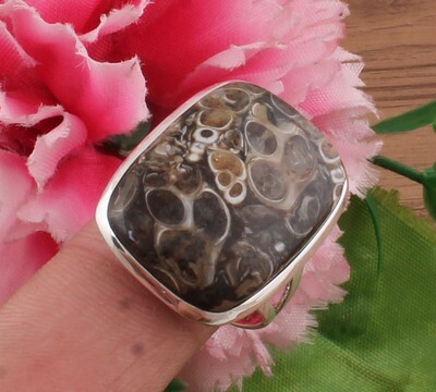 Coco Jasper AAA+Quality Gemstone 925 Sterling Silver Ring - Baguette Stone Cabochon Ring -Antique Silver Ring - Dainty Hoop - Women Weddings Gifts For Her