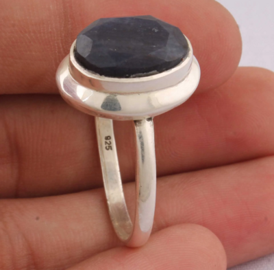 Amazing Blue Sapphire Top Quality Gemstone Ring 925-Sterling Silver Ring,Middle Finger Ring Antique Silver Ring Engagement Ring,Gift For Her