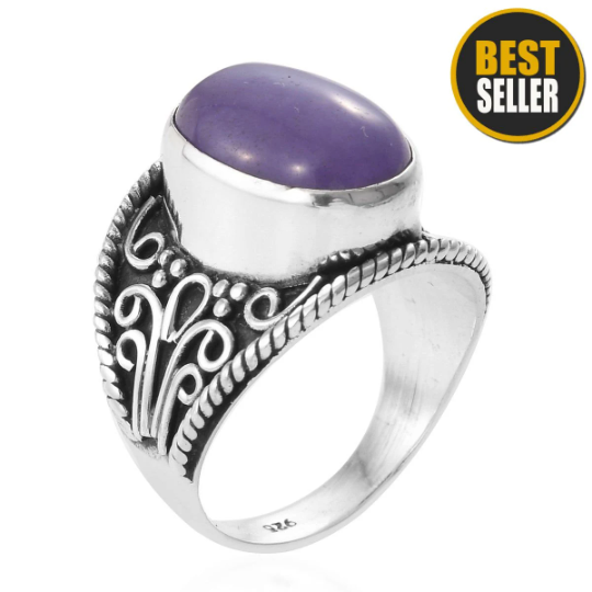Amazing Purple Jade Top Quality Gemstone Ring,925-Antique Silver Ring,Middle Finger Ring,Antique Silver Ring,Wedding Ring Gift For Her