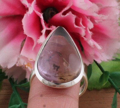 Solid 925 Sterling Silver Natural Fluorite Ring - Designer Ring - Engagement Pair Shape Ring - Simple Handmade Jewelry For Anniversary Gifts Her