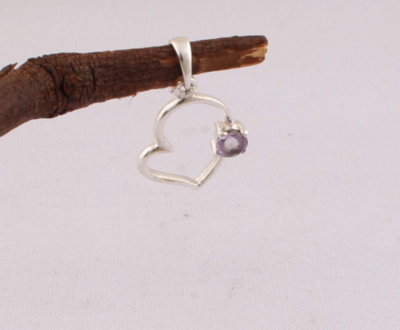 Natural Amethyst Top Quality Gemstone Necklace,Round Stone Necklace 925-Sterling Silver Necklace Boho Necklace Antique Silver Necklace