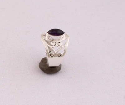 Natural Amazing Amethyst Top Quality Gemstone Ring Cabochon Stone Ring 925-Sterling Silver Ring,Antique Silver Ring,Index Finger Ring