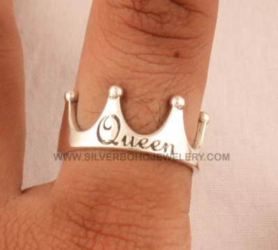 Queen Crown Ring Solid 925 Sterling Silver Princess