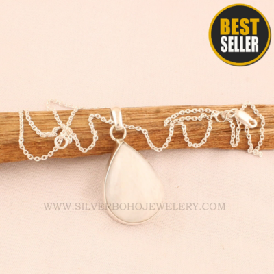Natural Rainbow Moonstone   Top Quality Gemstone Handmade Pendant Cabochon Fire Stone Boho Pendant, Solid Sterling Silver Pendant Gift For Her