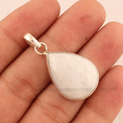 Natural Rainbow Moonstone Top Quality Gemstone Handmade Pendant Cabochon Fire Stone Boho Pendant, Solid Sterling Silver Pendant Gift For Her