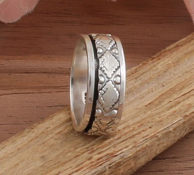 Amazing 925 Sterling Solid Silver Spinner Band Ring / AAA Quality Boho Ring / Antique Designer Silver Ring / Thumb Ring / Silver Band Ring Ecwid Cyber-2022 BOHO SILVER