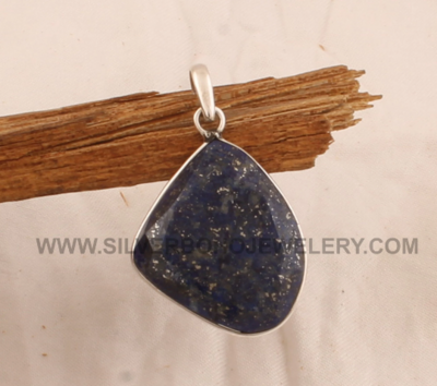 Natural Lapis Lazuli Pendant Necklace - 925 Sterling Silver Necklace - Solid Silver Bezel Set Fancy Necklace - Handmade Necklace For Women
