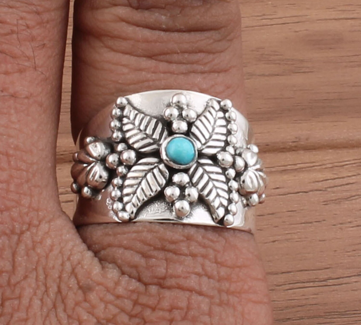 Amazing Butterfly Sleeping Beauty Turquoise Solid 925 Sterling Silver Ring For Friends - Meditation Ring - Handmade Silver Band Ring - Weddings Gifts Idea