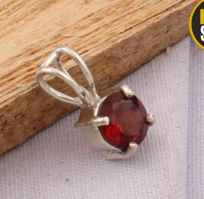 Natural Red Garnet Top Quality Gemstone Pendant Cut Stone Boho Pendant,Small Size Pendant 925-Sterling Solid Silver Pendant Gift For Her