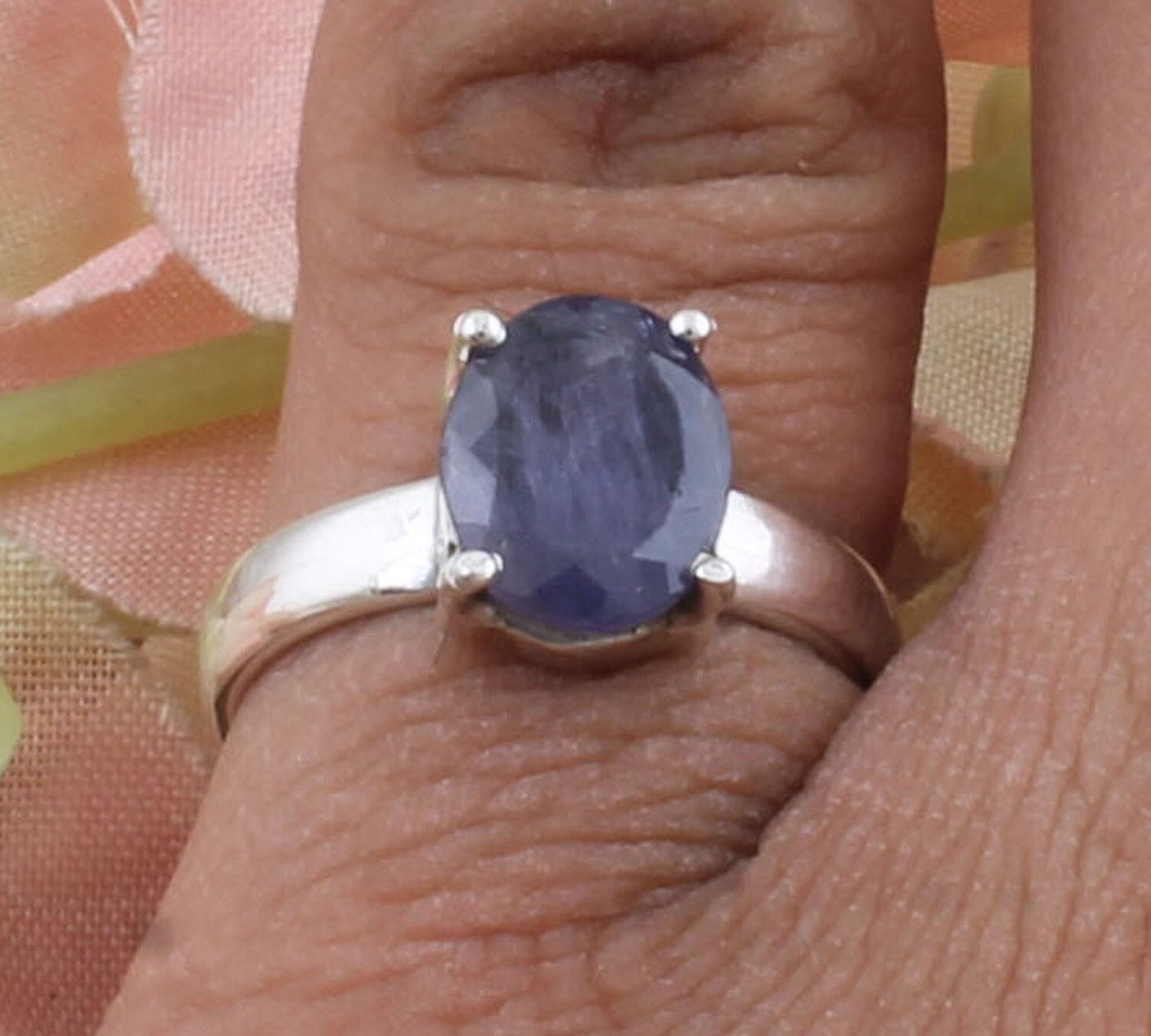 Beautiful Prong Set Iolite Gemstone 925 Sterling Silver Ring,Antique Silver Ring,Top Quality Oval Stone Ring,Weddigs Engagement Ring, Finger Ring