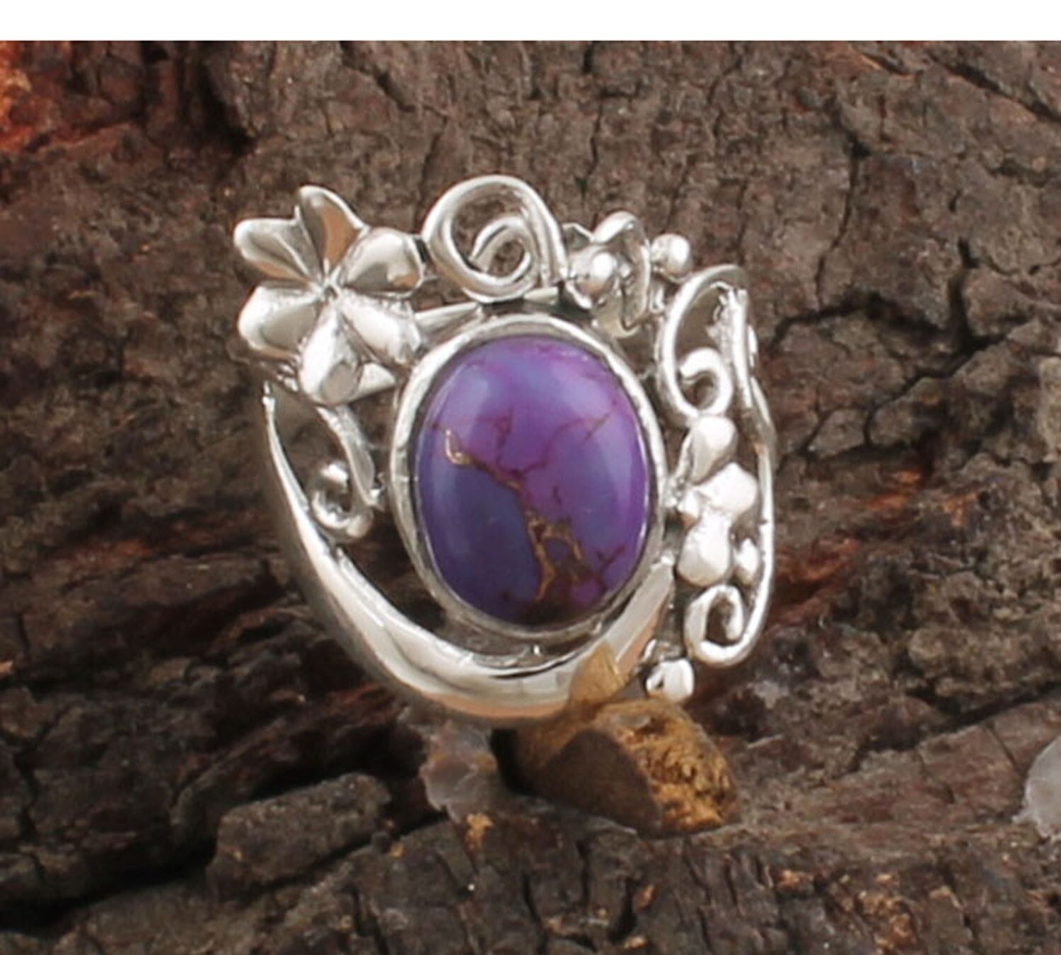 Beautiful Composite Turquoise Gemstone Ring,925 Sterling Silver Ring, Top Quality Oval Cabochon Flower Ring, Valentine's Day Gift For Girls