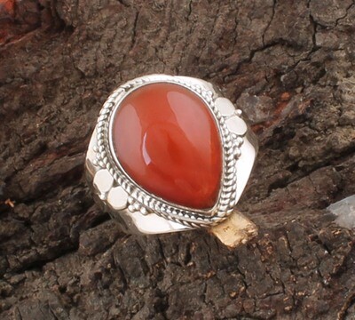 Natural Red Onyx Oval Gemstone Solid 925 Sterling Silver Ring For Girls / Handmade Silver Designer Pair Shape Ring / Women Wedding Gifts Him
