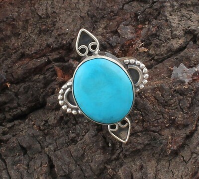 Natural Sleeping Beauty Turquoise AAA+Quality Gemstone Ring, Boho Oval Ring,925-Sterling Silver Ring,Antique Silver Ring Midder Finger Ring