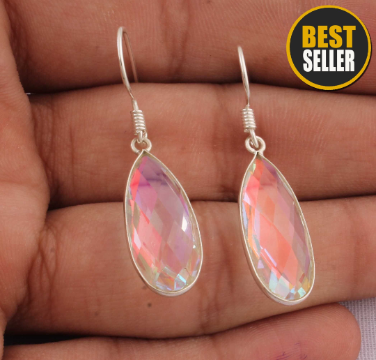 Top Quality Amazing Doublet Gemstone Earring Antique Silver Earring, Simple Boho Earring, Sterling Silver Earring, One-Of-Kind Item BOHO SILVER