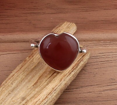 AAA+Quality Heart Natural Red Onyx Gemstone Solid 925 Sterling Silver Ring / Cabochon Handmade Designer Ring For Women Wedding Gifts Him