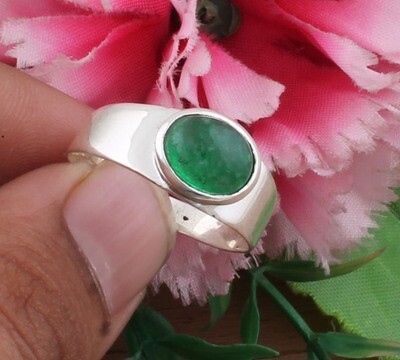Plain Green Jade Solid 925 Sterling Silver Band Ring - Simple Ring - Engagement Oval Shape Ring - Handmade Ring For Women Weddings Gifts Him