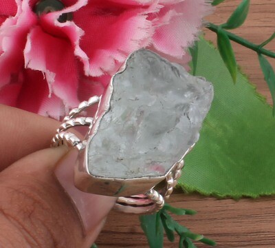 AAA+Quality Three Layer Aquamarine Ring - Rough Ring - 925 Sterling Solid Silver Ring - Index Finger Rough Aquamarine Gemstone Row Ring - One Of Kind Ring AAA+Quality Three Layer Aquamarine Ring - Rough Ring - 925 Sterling Solid Silver Ring - Index Finger Rough Aquamarine Gemstone Row Ring - One Of Kind Ring