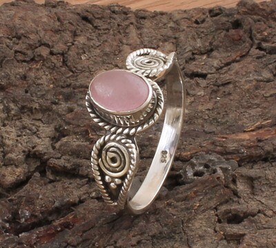 925 Sterling Silver Solid Silver Pink Jade Gemstone Ring - Engagement Oval Shape Designer Ring - Handmade Silver Ring - Women Weddings Gifts For Him