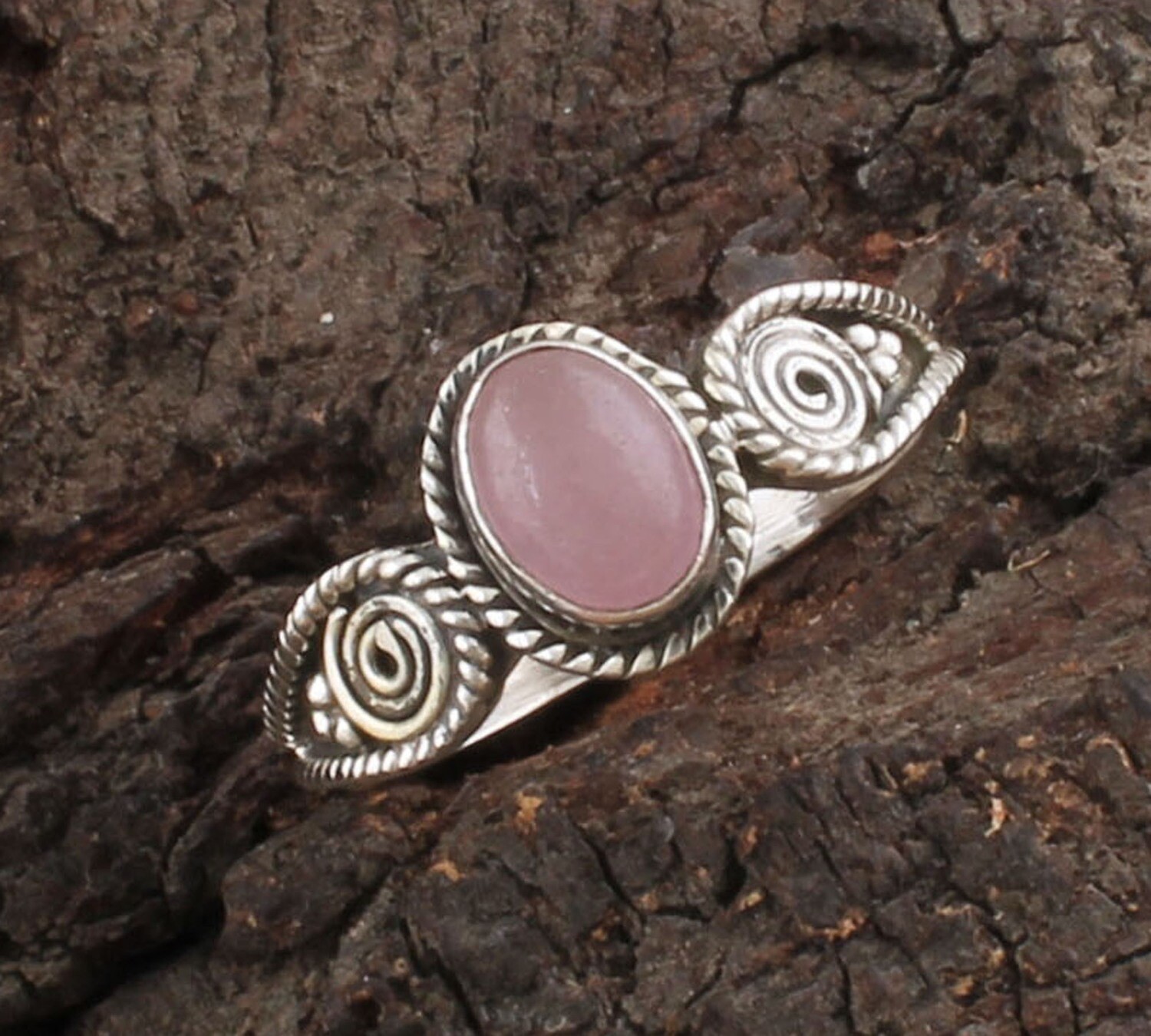 925 Sterling Silver Solid Silver Pink Jade Gemstone Ring - Engagement Oval Shape Designer Ring - Handmade Silver Ring - Women Weddings Gifts For Him