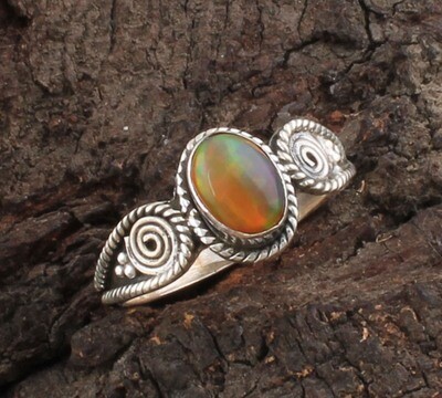 Amazing Natural Ethiopian Opal Oval Gemstone Solid 925 Sterling Silver Ring For Girls - Handmade Silver Designer Ring For Anniversary Gifts Idea