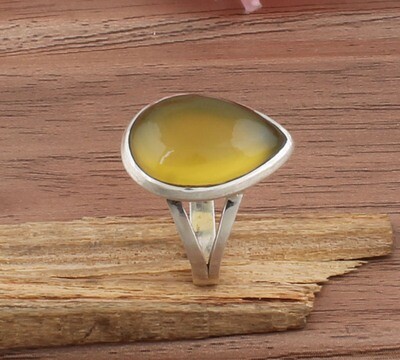 AAA+Quality Natural Lemon Citrine Solid 925 Sterling Silver Ring For Girls | Designer Handmade Citrine Oval Solid Ring For Wedding Anniversary Gifts Idea