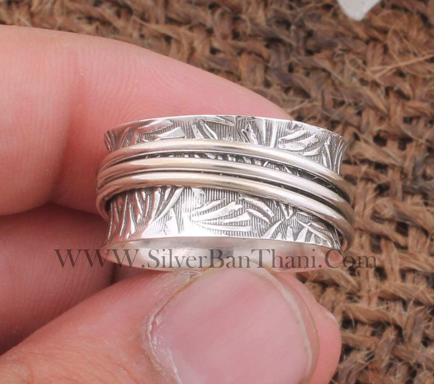 Spinner Ring- 925 Sterling Solid Silver Ring- Handmade Spinner Ring- Boho Silver Band Ring- Gift Item Spinner Ring Thumb Band Spinner Ring