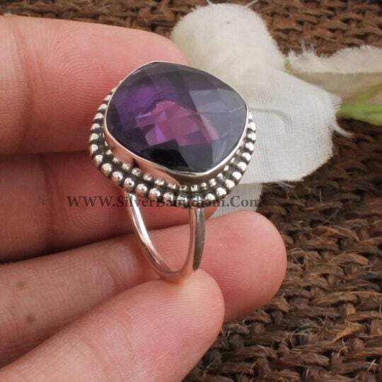 Amethyst Top Quality Gemstone Ring - Semi Precious Cut Stone Ring - 925 Sterling Silver Ring - Best Gift Item For Women's And Girl's - Etsy