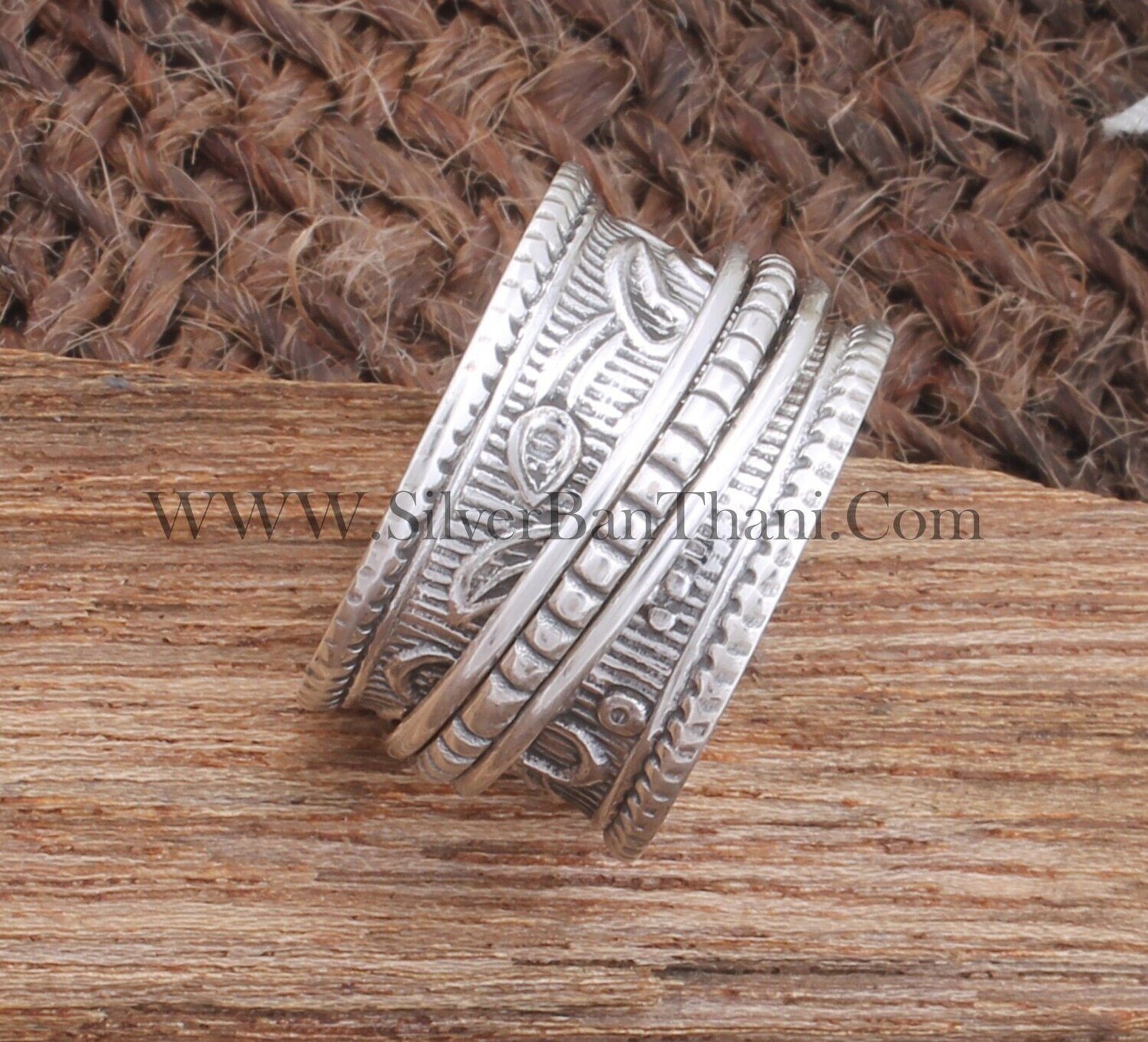 925 Sterling Silver Hand Carved Ring | Designer Handmade Silver Meditation Ring | Boho Women Jewelry | Boho Rings | Gift For HerMother's Day