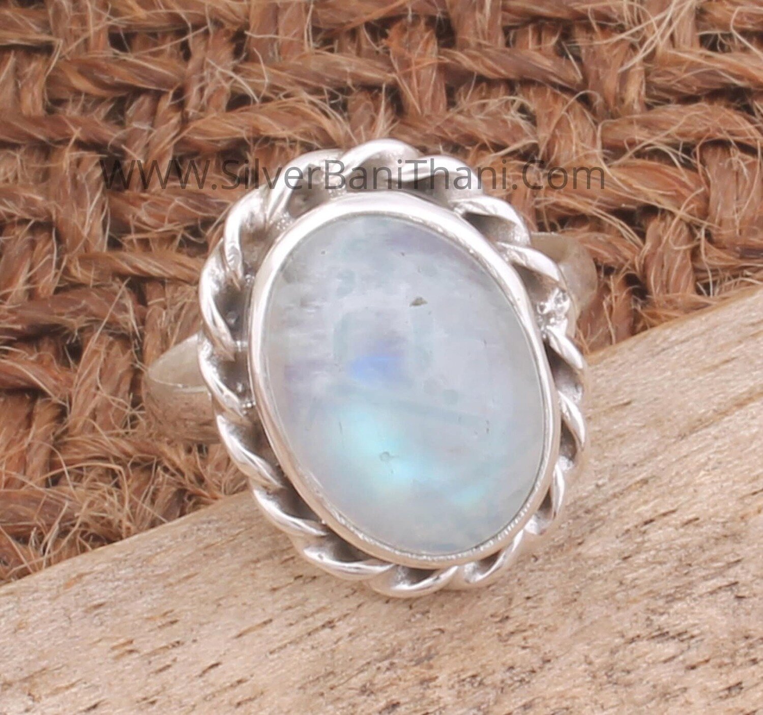 Rainbow Moonstone Oval Shape Gemstone Silver Ring | 925 Sterling Solid Boho Carved Silver Ring | Handmade Jewelry |Valentine's Day Ring Gift